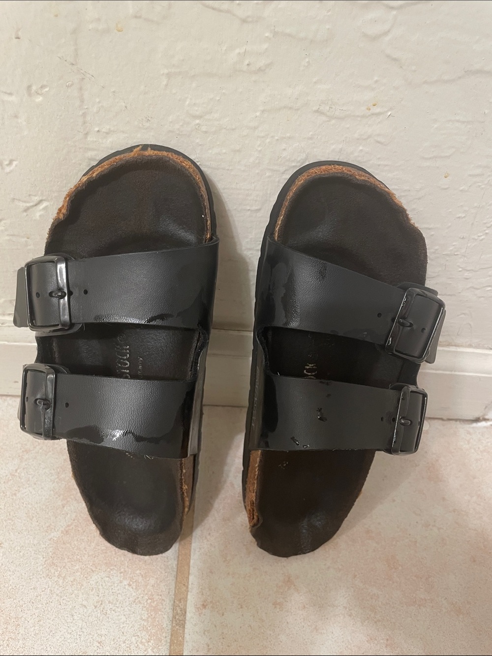 Birkenstock Men's Black Two-Buckle Slide Sandals